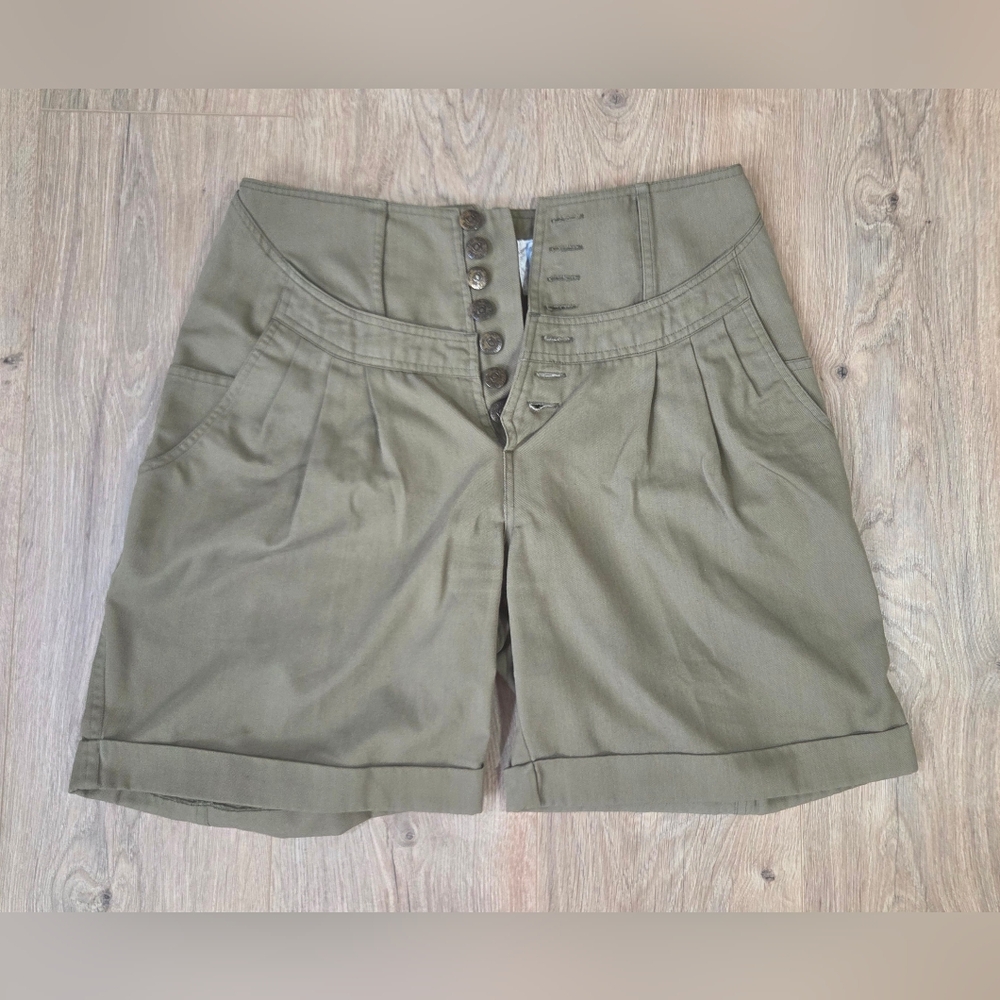Vintage Olive High Waist Women's Shorts